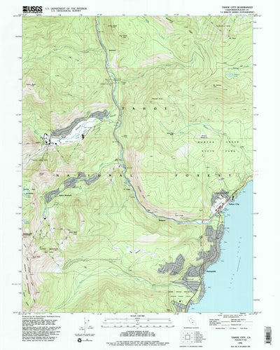 United States Geological Survey Tahoe City, CA (1992, 24000-Scale) digital map