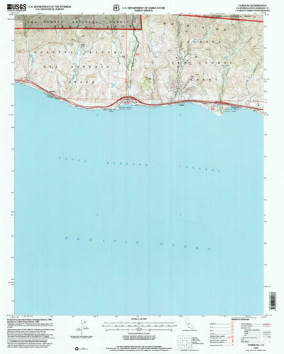 United States Geological Survey Tajiguas, CA (1995, 24000-Scale) digital map