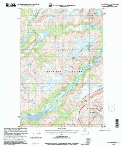 United States Geological Survey Taku River A-5, AK (1996, 63360-Scale) digital map