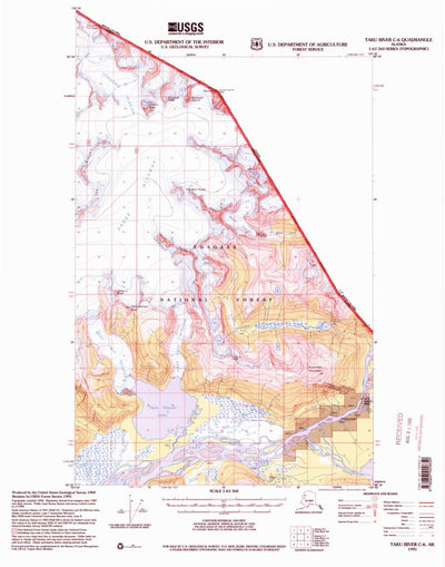 United States Geological Survey Taku River C-6, AK (1995, 63360-Scale) digital map