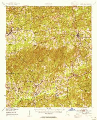 United States Geological Survey Talbotton, GA (1950, 62500-Scale) digital map