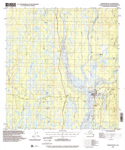 United States Geological Survey Talkeetna B-1, AK (1994, 63360-Scale) digital map