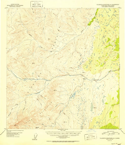 United States Geological Survey Talkeetna Mountains A-1, AK (1952, 63360-Scale) digital map