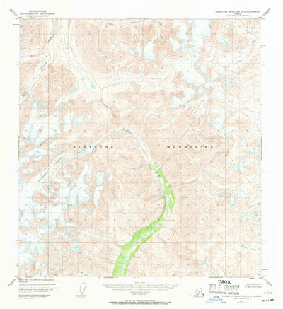 United States Geological Survey Talkeetna Mountains A-3, AK (1951, 63360-Scale) digital map