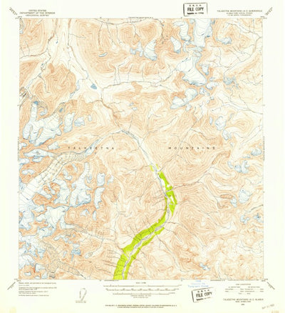 United States Geological Survey Talkeetna Mountains A-3, AK (1952, 63360-Scale) digital map