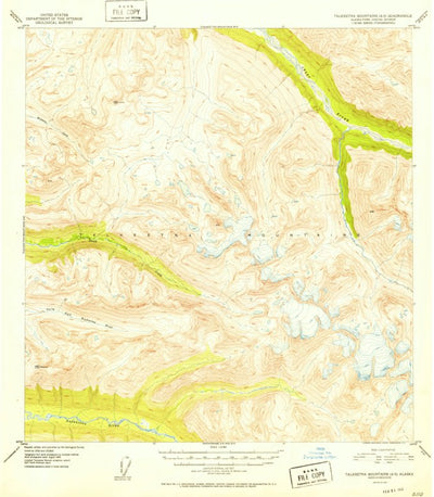 United States Geological Survey Talkeetna Mountains A-5, AK (1952, 63360-Scale) digital map