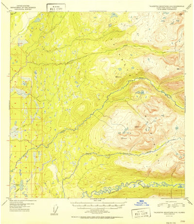United States Geological Survey Talkeetna Mountains A-6, AK (1952, 63360-Scale) digital map
