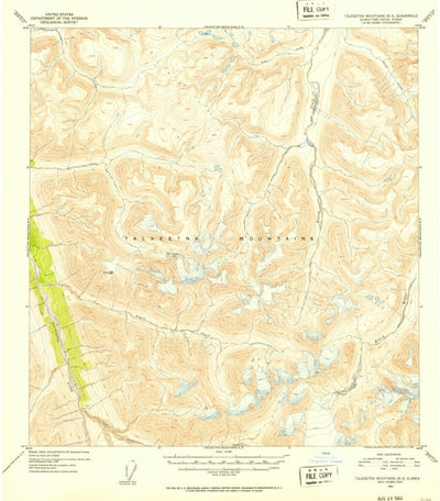 United States Geological Survey Talkeetna Mountains B-3, AK (1952, 63360-Scale) digital map