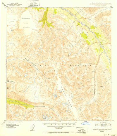 United States Geological Survey Talkeetna Mountains B-4, AK (1952, 63360-Scale) digital map