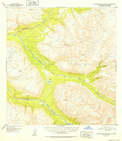 United States Geological Survey Talkeetna Mountains B-5, AK (1952, 63360-Scale) digital map