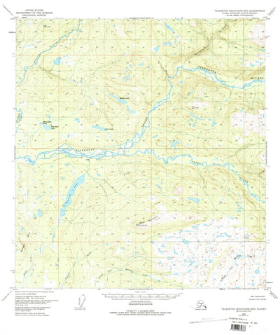 United States Geological Survey Talkeetna Mountains B-6, AK (1949, 63360-Scale) digital map