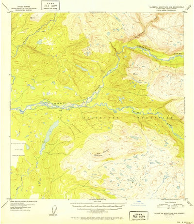 United States Geological Survey Talkeetna Mountains B-6, AK (1952, 63360-Scale) digital map
