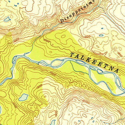 United States Geological Survey Talkeetna Mountains B-6, AK (1952, 63360-Scale) digital map