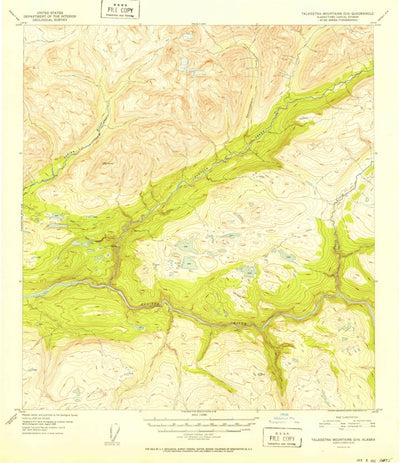 United States Geological Survey Talkeetna Mountains D-5, AK (1951, 63360-Scale) digital map