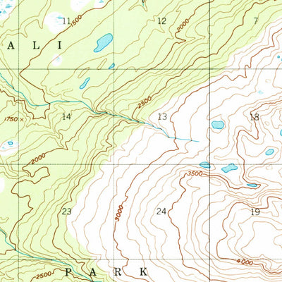 United States Geological Survey Talkeetna Mountains D-6, AK (1951, 63360-Scale) digital map