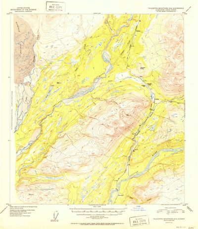 United States Geological Survey Talkeetna Mountains D-6, AK (1952, 63360-Scale) digital map