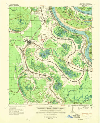United States Geological Survey Talla Bena, LA-MS (1939, 62500-Scale) digital map