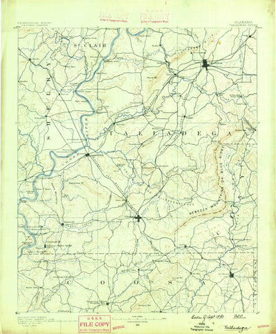 United States Geological Survey Talladega, AL (1890, 125000-Scale) digital map