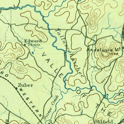 United States Geological Survey Talladega, AL (1892, 125000-Scale) digital map