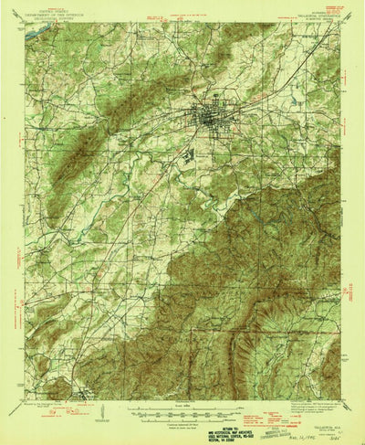 United States Geological Survey Talladega, AL (1946, 62500-Scale) digital map