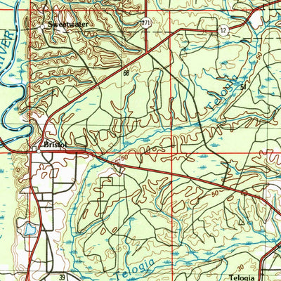 United States Geological Survey Tallahassee, FL-GA-AL (1988, 250000-Scale) digital map