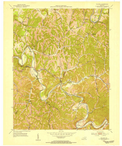 United States Geological Survey Tallega, KY (1952, 24000-Scale) digital map