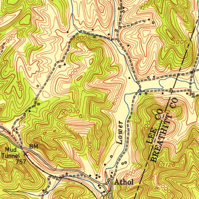 United States Geological Survey Tallega, KY (1952, 24000-Scale) digital map
