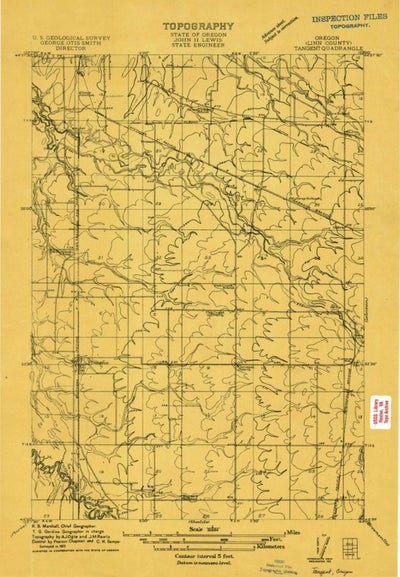 United States Geological Survey Tangent, OR (1911, 31680-Scale) digital map