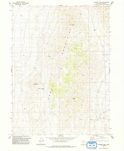 United States Geological Survey Tangent Peak, UT (1991, 24000-Scale) digital map