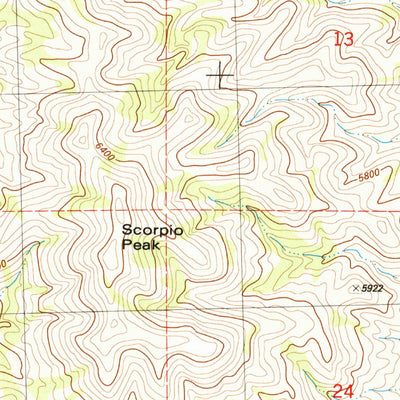 United States Geological Survey Tangent Peak, UT (1991, 24000-Scale) digital map