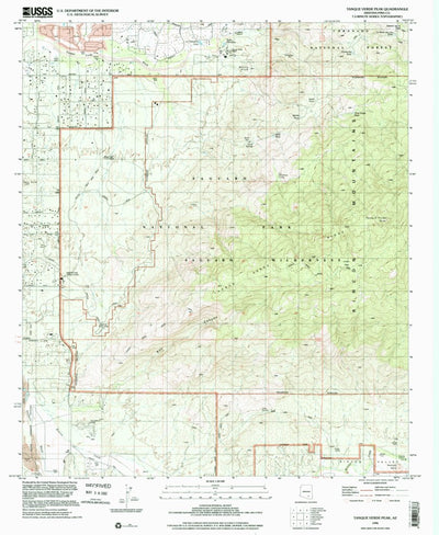 United States Geological Survey Tanque Verde Peak, AZ (1996, 24000-Scale) digital map