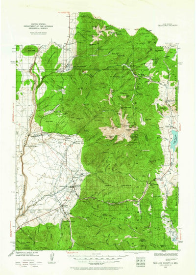 United States Geological Survey Taos And Vincity, NM (1936, 125000-Scale) digital map