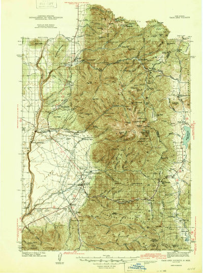 United States Geological Survey Taos And Vincity, NM (1945, 125000-Scale) digital map
