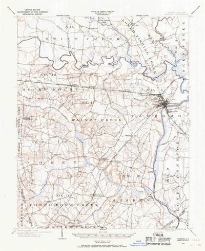 United States Geological Survey Tarboro, NC (1902, 62500-Scale) digital map