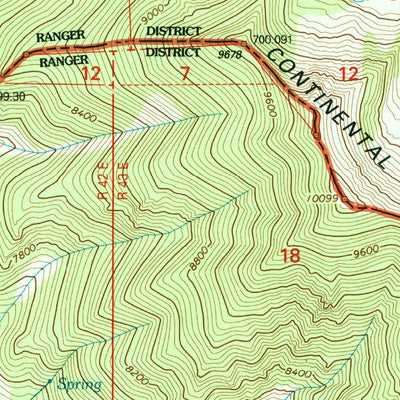 United States Geological Survey Targhee Peak, ID-MT (2000, 24000-Scale) digital map