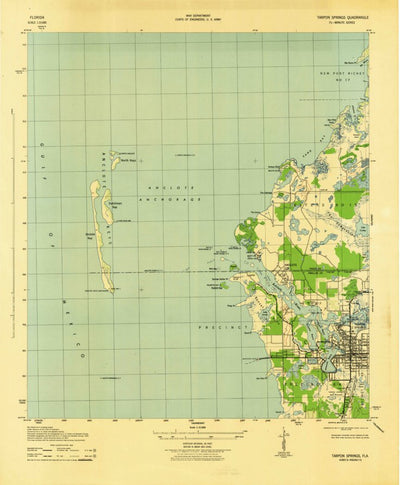 United States Geological Survey Tarpon Springs, FL (1943, 31680-Scale) digital map