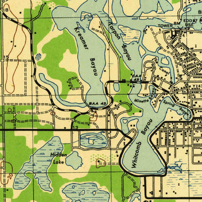 Tarpon Springs, FL (1943, 31680-Scale) Map by United States Geological
