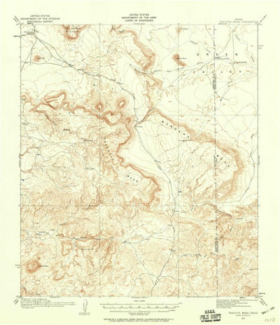 United States Geological Survey Tascotal Mesa, TX (1917, 62500-Scale) digital map