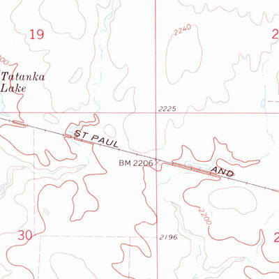 United States Geological Survey Tatanka Lake, SD-ND (1972, 24000-Scale) digital map