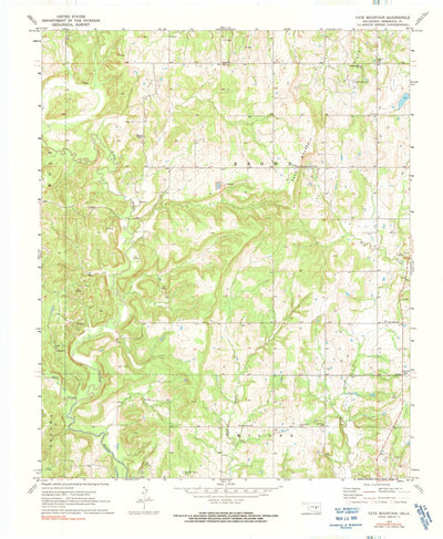 United States Geological Survey Tate Mountain, OK (1972, 24000-Scale) digital map
