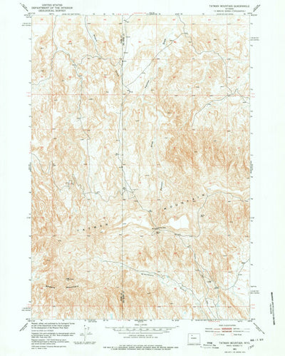 United States Geological Survey Tatman Mountain, WY (1951, 24000-Scale) digital map