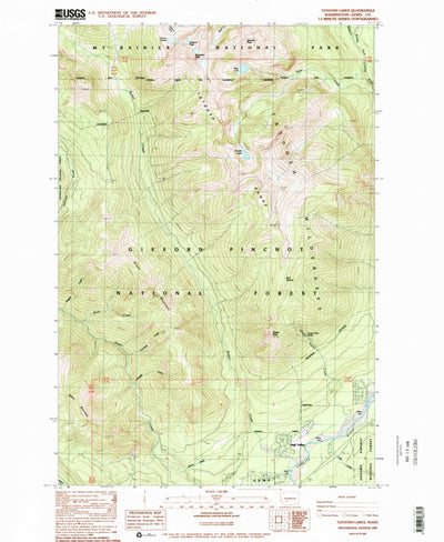 United States Geological Survey Tatoosh Lakes, WA (1989, 24000-Scale) digital map