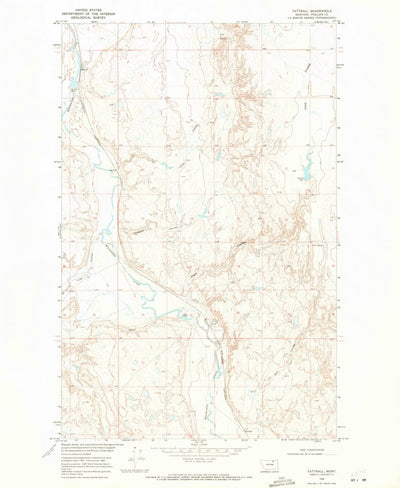 United States Geological Survey Tattnall, MT (1968, 24000-Scale) digital map