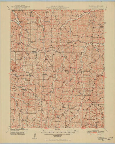 United States Geological Survey Tavern, MO (1950, 62500-Scale) digital map