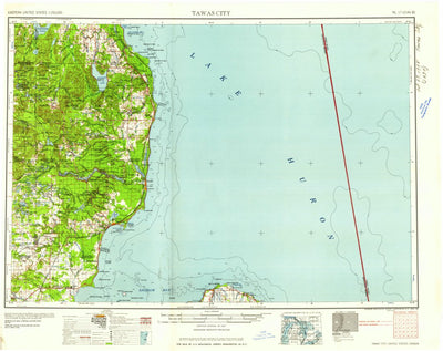 United States Geological Survey Tawas City, MI (1958, 250000-Scale) digital map
