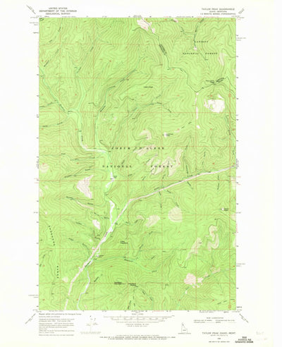 United States Geological Survey Taylor Peak, ID-MT (1966, 24000-Scale) digital map