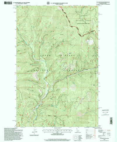 United States Geological Survey Taylor Peak, ID-MT (1996, 24000-Scale) digital map