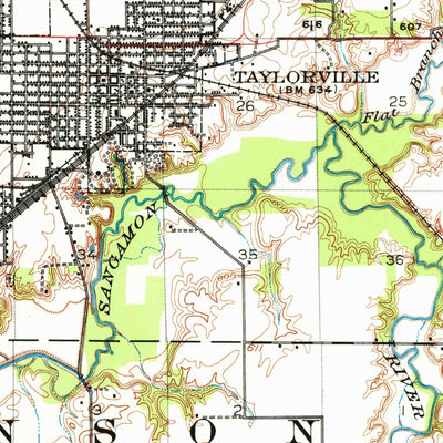 United States Geological Survey Taylorville, IL (1923, 62500-Scale) digital map