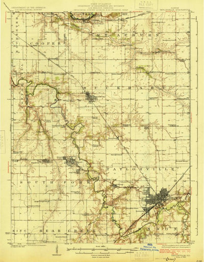 United States Geological Survey Taylorville, IL (1925, 62500-Scale) digital map