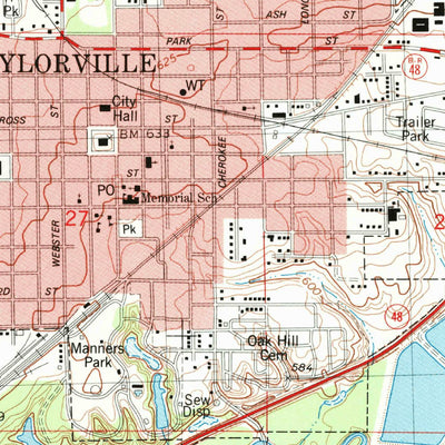 United States Geological Survey Taylorville, IL (1982, 24000-Scale) digital map
